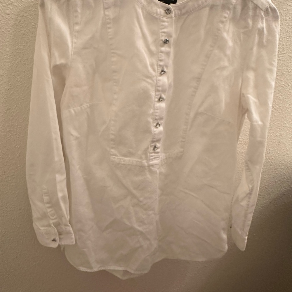 Talbots White Button-Up Blouse - Picture 5 of 10